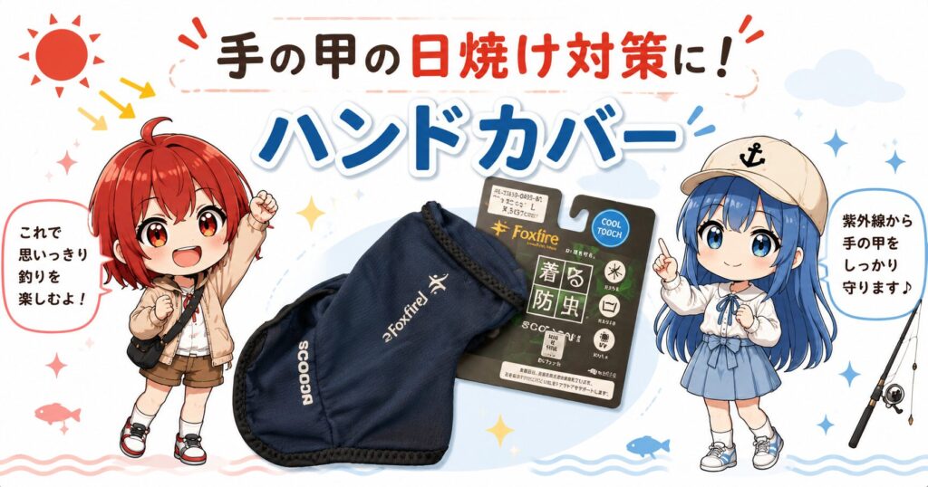 Foxfireのハンドカバーと、手の甲の日焼け対策を紹介するひな・みずは